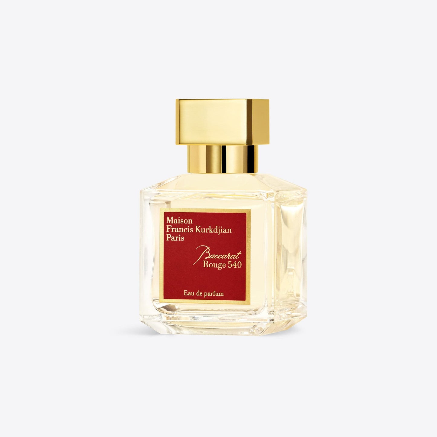 Baccarat Rouge 540 Eau de Parfum 70mL bottle, a luxurious fragrance with notes of amberwood, saffron, jasmine, and cedarwood.