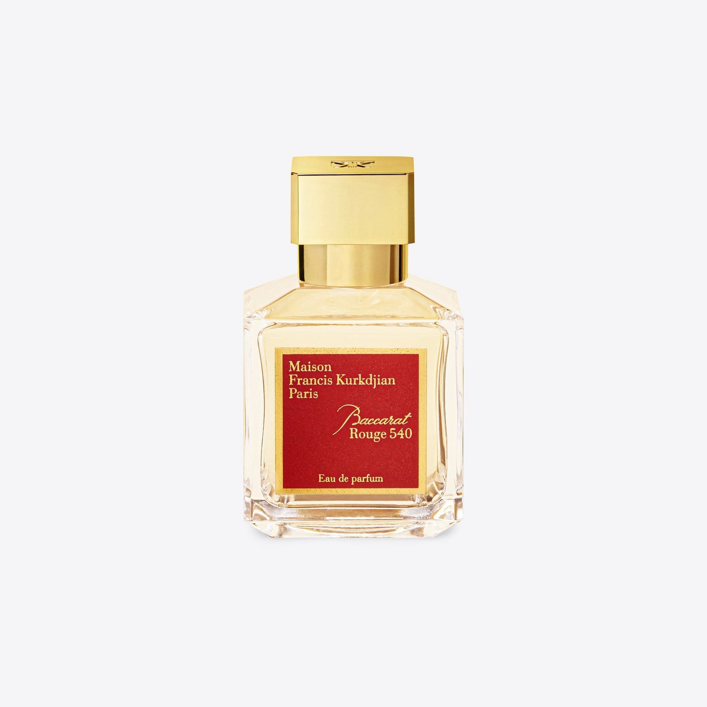 Baccarat Rouge 540 Eau de Parfum 70mL bottle, a luxurious fragrance with notes of amberwood, saffron, jasmine, and cedarwood.