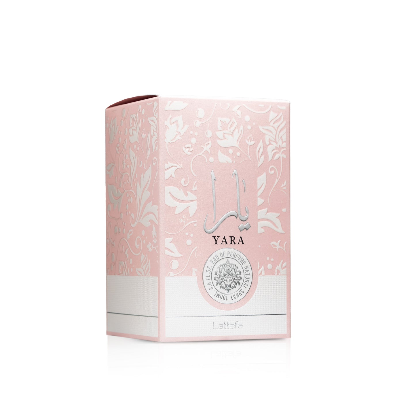 Lattafa Yara for Women Eau de Parfum 100ml bottle, a sweet and floral fragrance with notes of vanilla, floral notes, and a warm, sensual aroma.