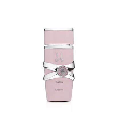 Lattafa Yara for Women Eau de Parfum 100ml bottle, a sweet and floral fragrance with notes of vanilla, floral notes, and a warm, sensual aroma.