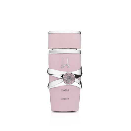 Lattafa Yara for Women Eau de Parfum 100ml bottle, a sweet and floral fragrance with notes of vanilla, floral notes, and a warm, sensual aroma.