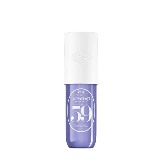 Sol de Janeiro Cheirosa 59 Hair & Body Fragrance Mist 90mL, a tropical scent with notes of vanilla, macadamia, and white chocolate, perfect for on-the-go freshness.